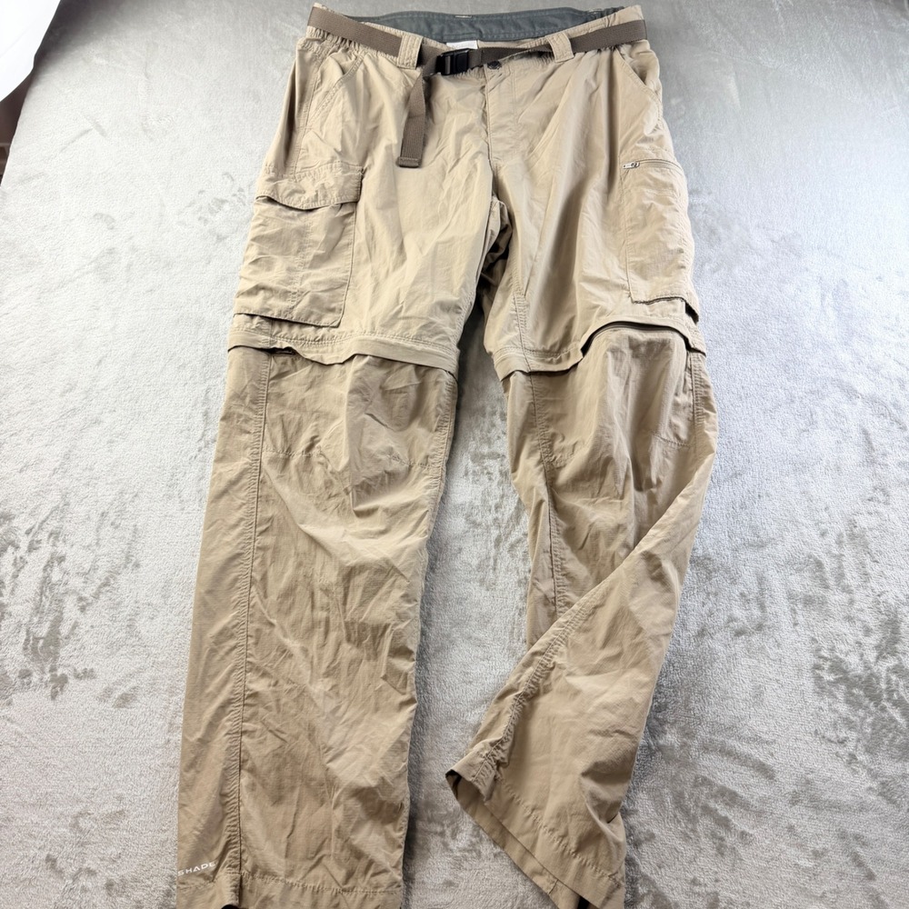 Columbia Silver Ridge Convertible Cargo Pants Tan Men's 38x32 AM8004 Hiking